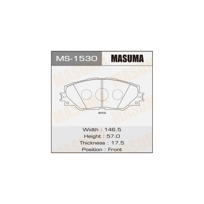 Колодки тормозные передние MS1530 Masuma (фото №1)